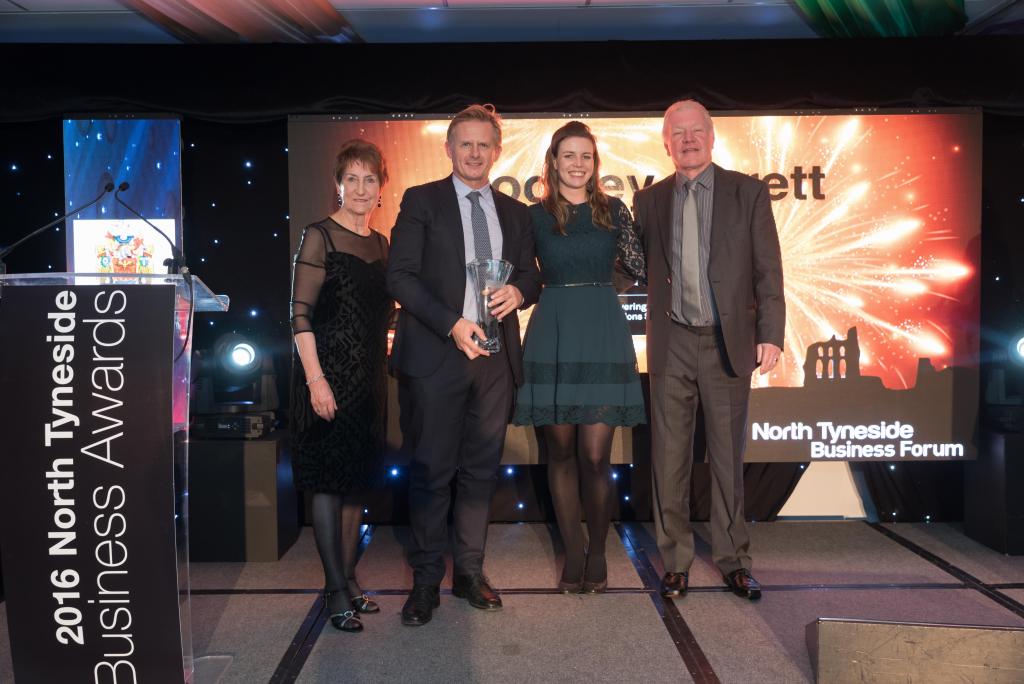 Elected Mayor Norma Redfearn with David Hall, Stephanie Knox and Stan Tunmore of Godfrey Syrett, who won the Business of the Year award in 2016.