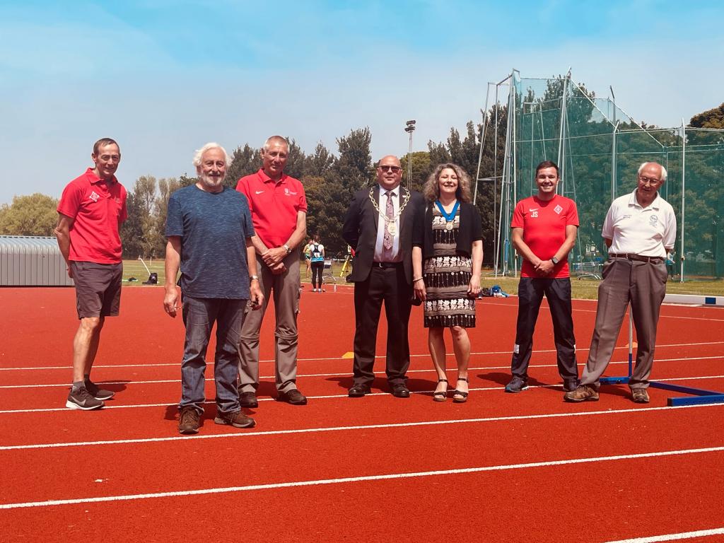 Cllr Davey Drummond at Churchill track relaunch