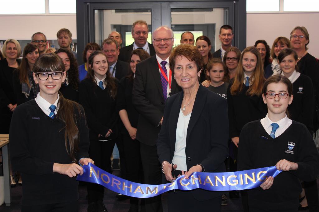 Elected Mayor Norma Redfearn opens Norham High School's new Learning Resource Centre