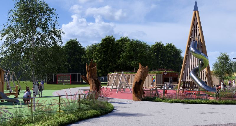 An artists’ impression of the proposed new play area. An artists’ impression of the proposed new play area.