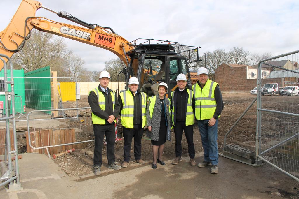 The Elected Mayor pictured with developers at the site