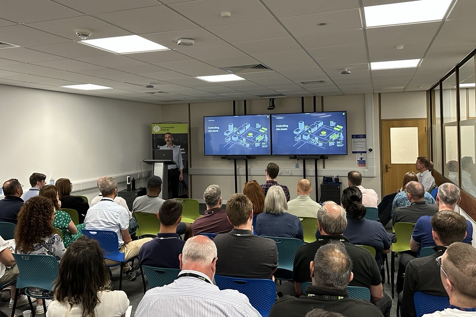 Delegates watching a presentation