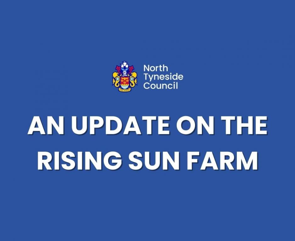 image reading "an update on the Rising Sun Farm"