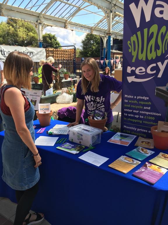 The recycling team chat to residents at a roadshow last month.