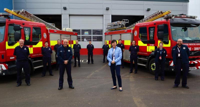 Deputy Chief Fire Officer Peter Heath with Director of Public Health Wendy Burke