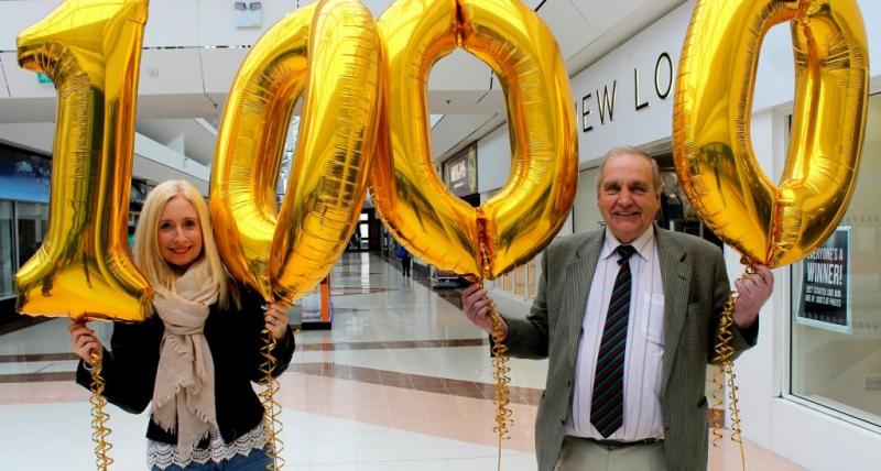 Melanie Sanderson, one of the winners, with Cllr John Stirling