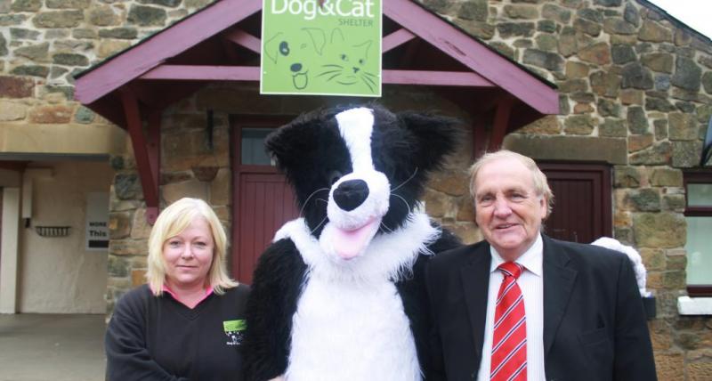 ) Lysa Dobson, head of animal health and welfare at Newcastle Cat and Dog Shelter; council’s environment mascot, ‘Waldo the Wonderdog’ and Cllr John Stirling, cabinet member for Environment. Autumn campaign