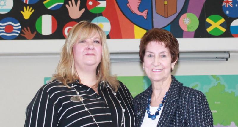 Elected Mayor Norma Redfearn with Rachael Woods, head teacher at Whitehouse Primary School.