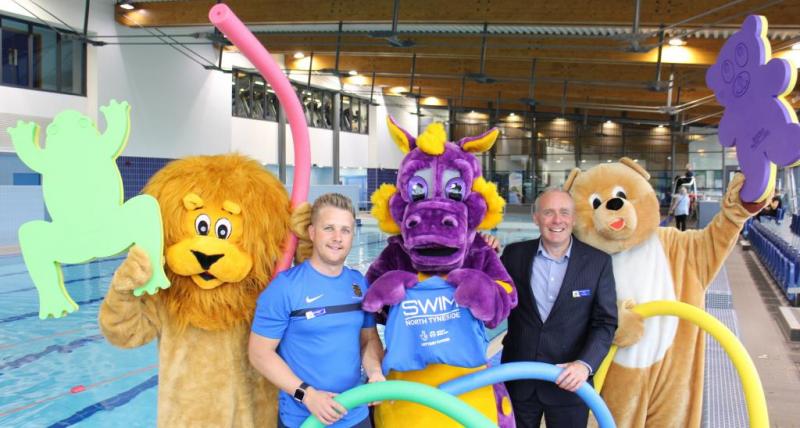 (From left to right) Council mascots Lakey Lion, Dexter the Dragon and Burney Bear with Dan Hase, Marketing Advisor with the council’s sport and leisure team, and Paul Youlden, Senior Manager for sport and leisure. (From left to right) Council mascots Lakey Lion, Dexter the Dragon and Burney Bear with Dan Hase, Marketing Advisor with the council’s sport and leisure team, and Paul Youlden, Senior Manager for sport and leisure.