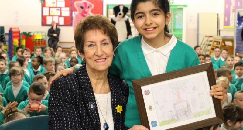 Elected Mayor Norma Redfearn with the winner of the competition