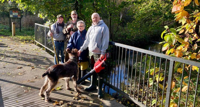 Volunteers from Friends of Fordley Planta with some of their new equipment