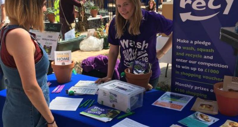 The recycling team chat to residents at a roadshow last month.