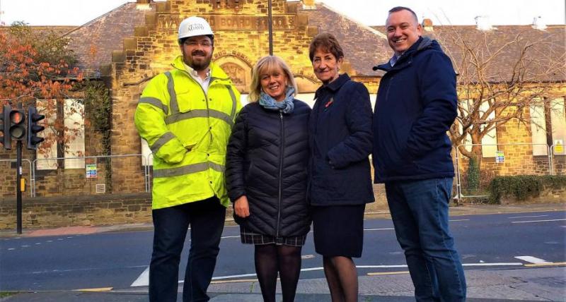 Pictured from left are Mark Black Mary Glindon MP Elected Mayor Norma Redfearn CBE and Martin Pearce from Adavo Property